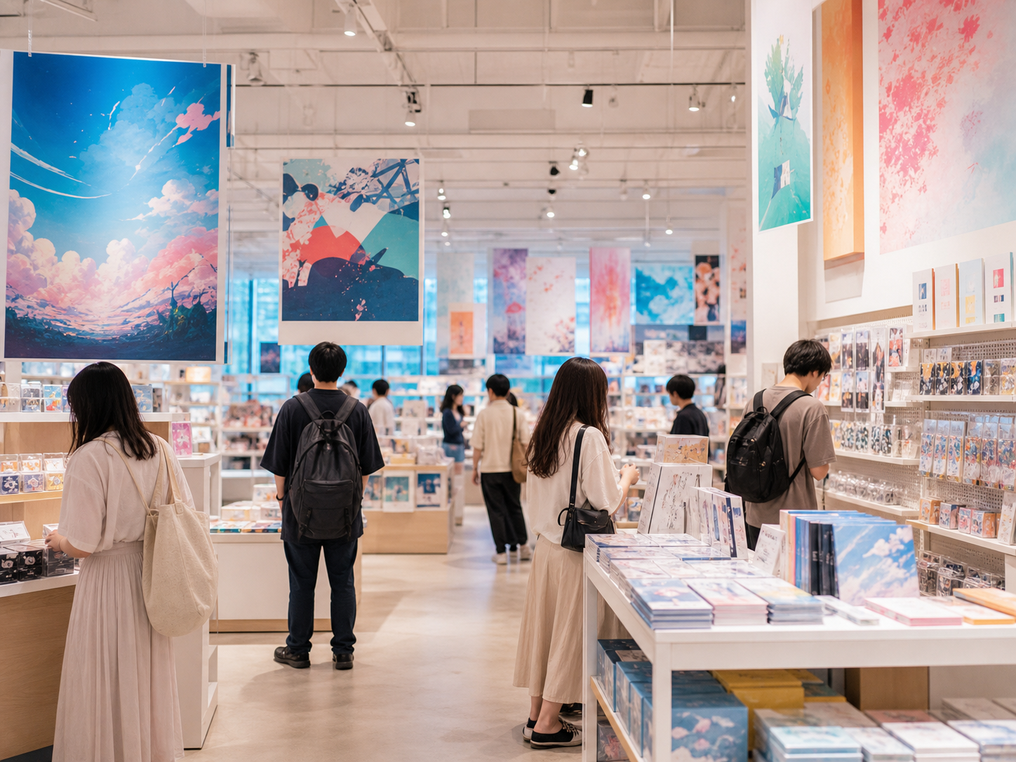 明るい展示・ポップアップショップの店内